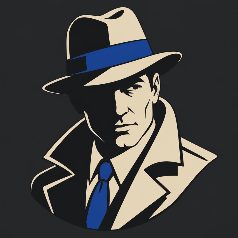 Film Noir Detective character illustration